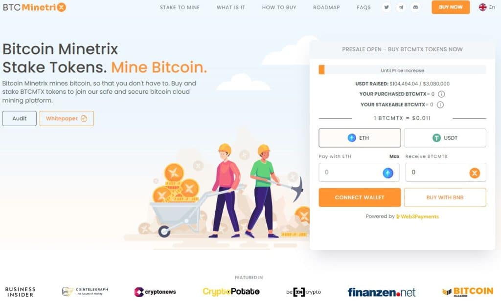 Bitcoin Minetrix (BTCMTX) - cryptomunt met toekomst