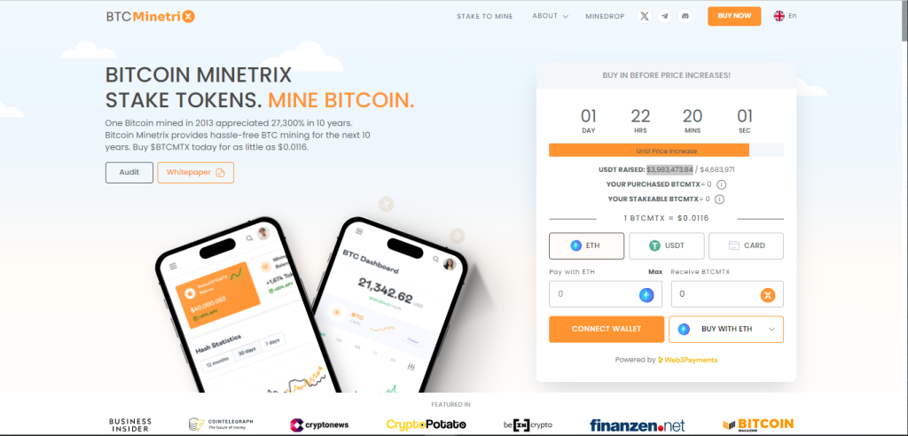Crypto Rally Zorgt Voor Piek in Bitcoin Mining Activiteit En Pusht Bitcoin Minetrix Richting $4m 